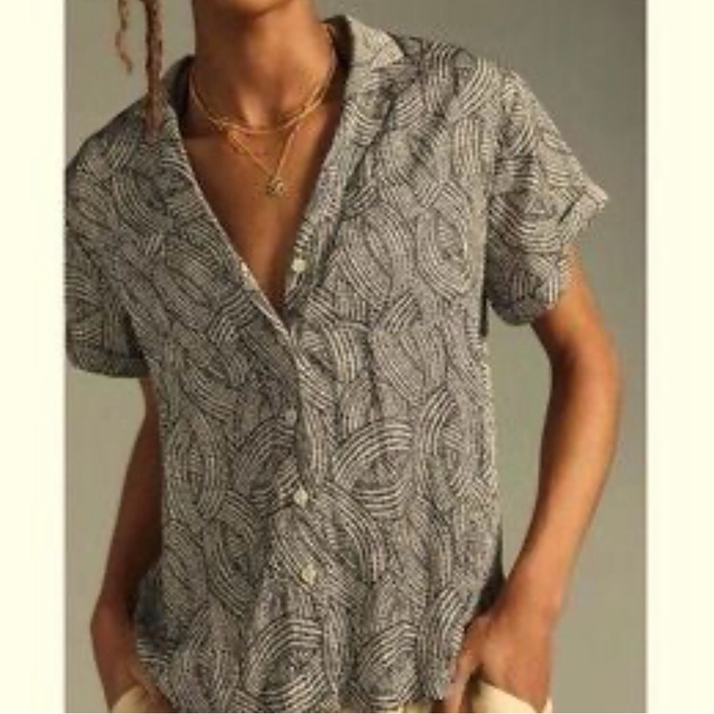 Anthropologie Geometric Button Down